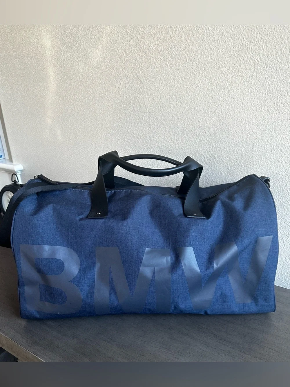 BMW Men's Carry on Crossbody Overnight Weekender Gym Duffel Bag. Rare & Unique.